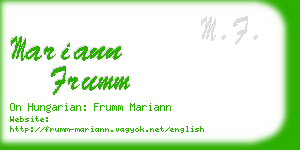 mariann frumm business card